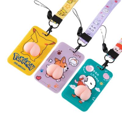 China In Stock Card Holder Cartoon Card Holder Name Key Chain Lanyard Subway Work Permit Integrated Cover Device for sale