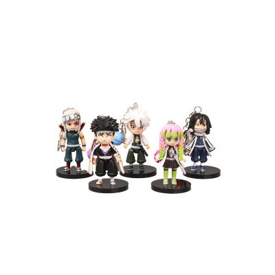 China Modern Collectible Model Toys 5pcs/set Ghost Killer Anime Keychain Decorative Mini Action Figure for sale