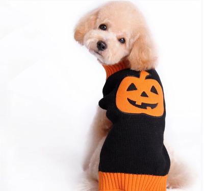 China 2021 Viable Halloween Dog Dress Pet Clothes Winter Apparel Designer Plaid Clothes Pumpkin Pet Clothes for sale