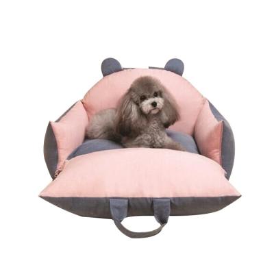 China High Quality Multi Color Travel Dog Car Seat Pet Bed Plush Dog Car Mat for sale