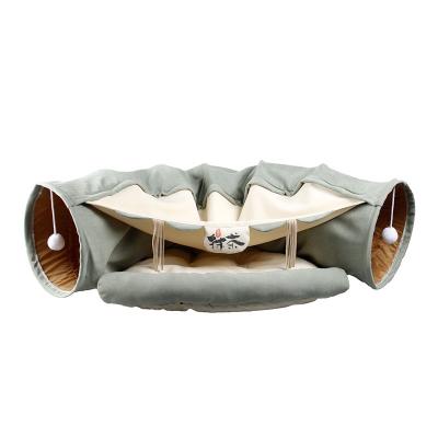 China High Quality Travel Cat Tunnel Multi Style With Soft Pad And Hanging Bed Pet Cave Bed for sale