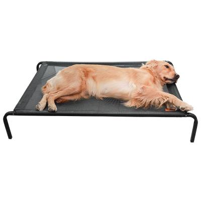 China Good Travel Metal Stainless Steel Outdoor Waterproof Frame Supporting Elevated Dog Bed Pet Camping Bed for sale