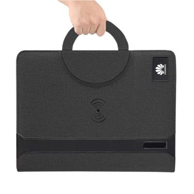 China Leather Multifunctional portable function bag with wireless charging and USB flash disk for sale