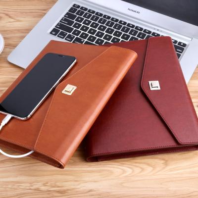 China Spiral Multifunctional commercial notebook Powerbank with charging cable for sale