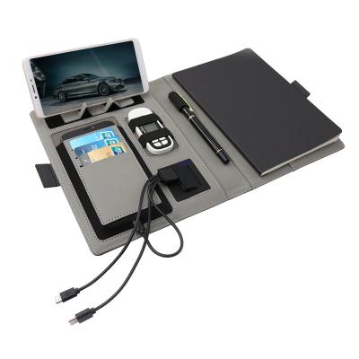 China Spiral Multifunctional wireless charging notebook with power supply Card Holder for sale