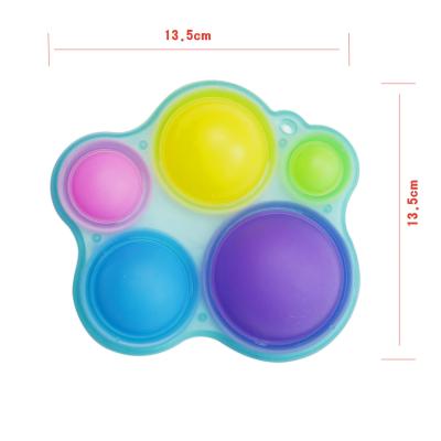 China Single Decompression Glow In The Dark Cat Paw Fidget Sensory Silicone Toy Relaxation Hand Decompressiong Practice Cube Board for sale