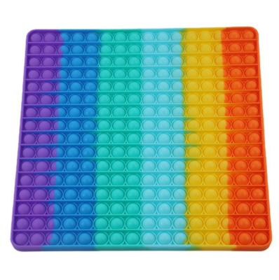 China Silicone Wholesale 30cm Big Size Wiggle Person Toys Silicone Wiggle Him Educational Game Bubble Rainbow Toy Square Toy for sale