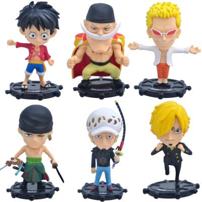 China PVC 6pcs/set Hot Sale 10cm One Piece Cartoon Toy Figure Doll Keychain For Gift for sale