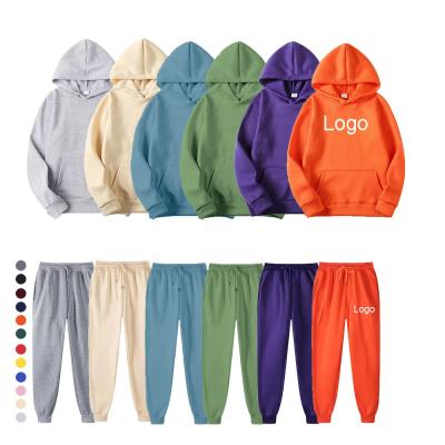 China Hot Sale Print Logo Custom Pullover Breathable Slim Fit Mens Jogging Tracksuit Hoodie And Jogger Set For Men for sale