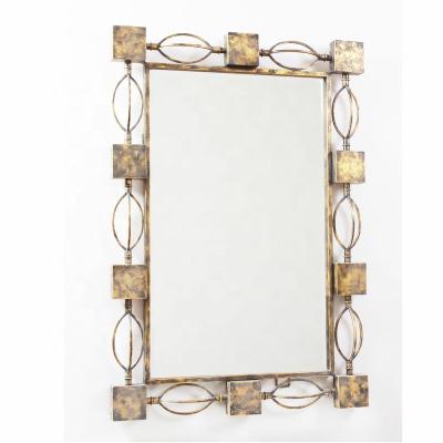 China Contemporary Hot Sale Style Antique Hanging Frames Wrought Iron Wall Mirror for sale