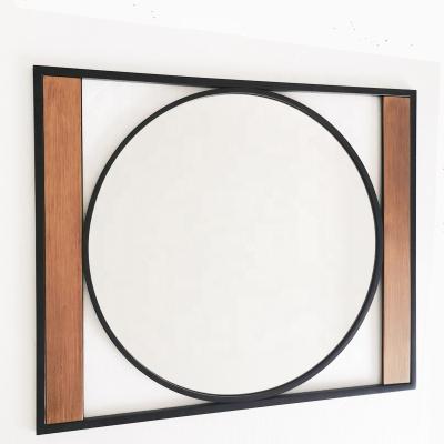 China Hot Sale Minimalist Black Decor Wrought Iron Mirror for sale