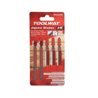 China Toolway HBT-101BR 5 Pcs Set Jig Saw Blades Straight Cuts On Wood Plastic Jig Saw Blade Cut Other for sale