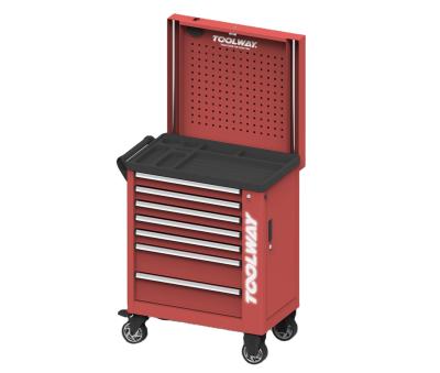 China Workshops rack tools TOOLWAY 7 drawers rolling tool cabinet with self-lifting pegboard system garage is available for sale