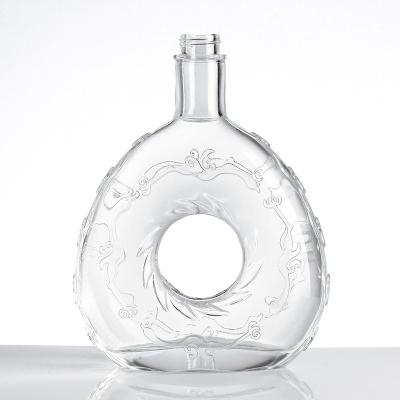 China Beverage. Whiskey. Vodka. Fine brandy wine. Hot Sale 750ml High Capacity Single Smooth Classic Design Brandy Bottle for sale