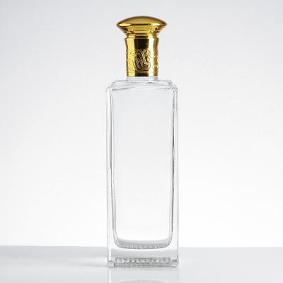 China Custom Beverage Spirit Liquor Vodka Glass Flint Clear Bottles With Screw Caps for sale