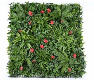 China Quick and easy to install 100*100cm ultraviolet proof vertical green wall module, artificial green wall panels system, artificial green hedge wall for sale