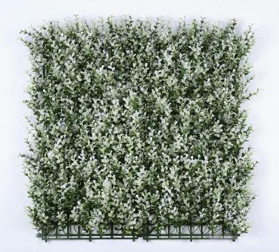 China Outdoor Decorative Pure Artificial Panels Desmodium Hedge Trellis Leaf Wall 50*50cm Outdoor Barrier Anti-UV for sale