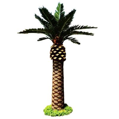 China Eco-friendly 500cm full height artificial barhi date palm, plastic canary yellow date palm for indoor and outdoor decoration. for sale