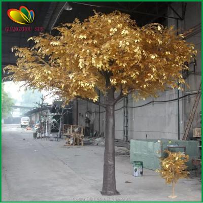 China Real Touch Plastic Artificial Tree Good Quality Artificial Golden Tree for sale