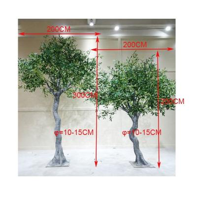 China Artificial Green Olive Plant Bonsai Tree Make 200cm Height Artificial Green Olive Plant Bonsai Tree, Artificial Decorative Fiberglass Tree Olive For Home Decor for sale