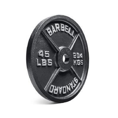 China Weightlifting all kinds weight specification barbell piece weightlifting plate 5cm hole diameter classic cast iron barbell for sale