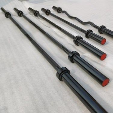 China High Quality Strong and Beautiful Barbell Barbell Solid Black Vinyled Bar 2.2m for sale