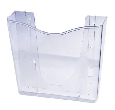 China Integrally Shaped Popular Wall Mounted Plastic Single Leaflet Display Rack Pocket A4 Brochure Holder for sale