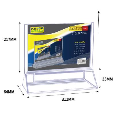 China Factory Popular Sales Y-shaped Table Display Rack A4 Transparent Horizontal Business Card Holder for sale