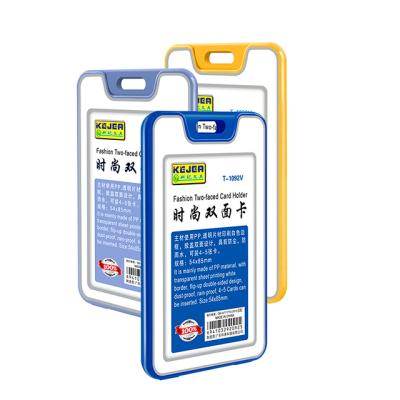 China Fashoion Hot Selling Transparent Double Side ID Card Holder For Work for sale