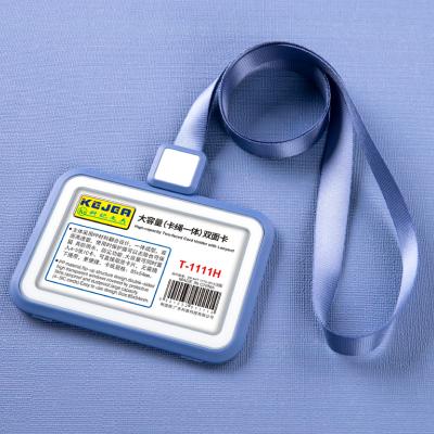 China Fashion ID Card Eco-friendly Hard Plastic Badge Holders Waterproof With Neck Lanyard For School Office for sale