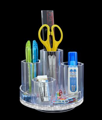 China High Quality Rotating Revolving Pen Holder Desktop Brush Box Cosmetic Organizer for sale