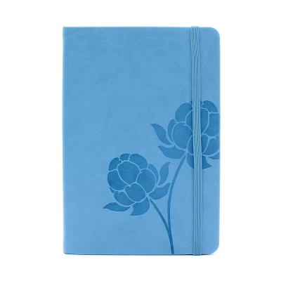 China Custom Printing Blue Leather Spiral Notebook Diary PU Cover A5 Size Leather Journals For Women for sale