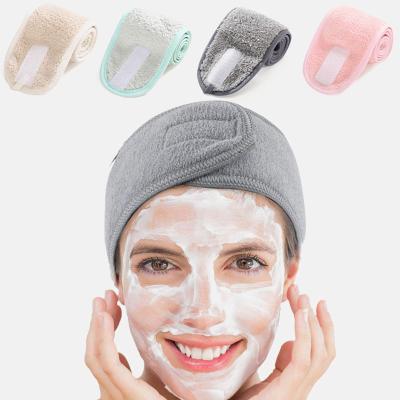 China Ladies Hair Band Spa Decoration Headband Girl Sports Shower Face Wash Headband Polyester Towel Wrap Towel Buckle Adjustable Non Slip for sale