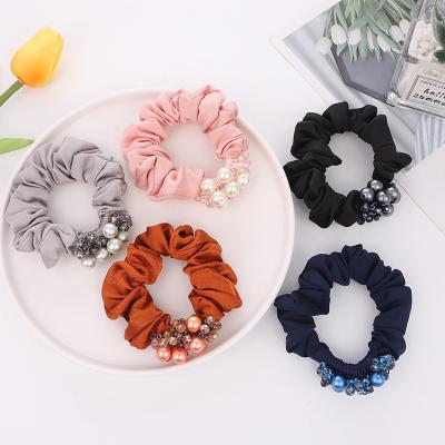 China Fashion Rhinestone Hair Rope Hair Rope Girls Ponytail Holders Elastic Band Accessory Woman Boutique New Girl Hair Decoration Styling Ornament for sale