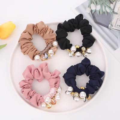 China Rhinestone Elastic Rope Hair Band Accessories Girl Hair Decoration Braid News Hair Loop Headband Elegant Wavy Pearl Rubber Women for sale