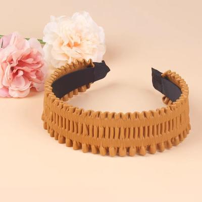 China New PU Leatherette Headband Headband Hair Band Fashion Wide Casual Wide Band Headdress Solid Color Solid Color For Women for sale