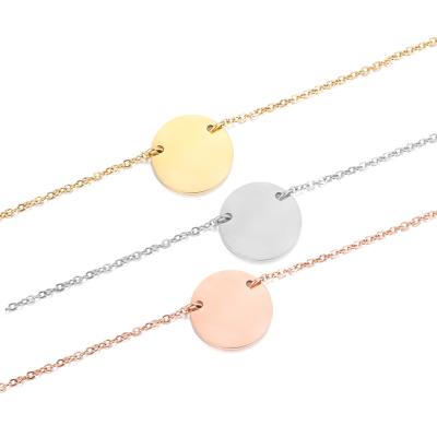 China Eco-Friendly Circular Adjustable Bohemian Chain Pendant Stainless Steel Minimalist Jewelry Necklace for sale