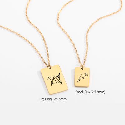 China FASHIONABLE Minimalist Gold Paper Cranes Collarbone Necklace Animals Origami Chain Scarf For Women Gifts Square Fold Animal Pendant for sale