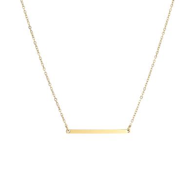 China Environmental Friendly Initial Bar Pendant Necklace For Women Trendy Gold Plated Necklace Jewelry Gold Chains Choker Minimalist 2021 for sale