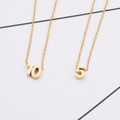 China DIY 316L Stainless Steel Jewelry CLASSIC Tasty Gold PVD Plated Roman Number Pendant Necklace Women for sale