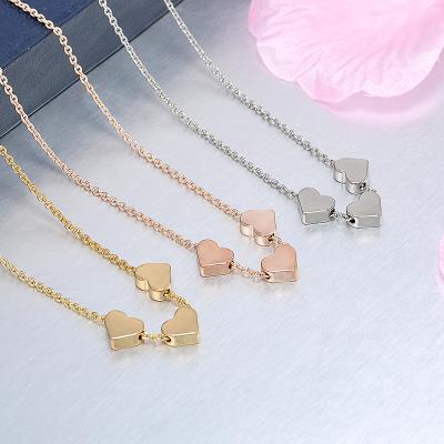 China Valentine's Day Fashion TRENDY 14K Stainless Steel DIY Tiny Gold Plated Delicacy Personalized Lady Heart Pendant Necklace Jewelry for sale