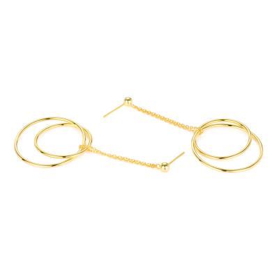 China TRENDY circle earrings for women jewelry 14k gold jewelry 14k gold statement circle luxury wholesale fine stainless steel for sale