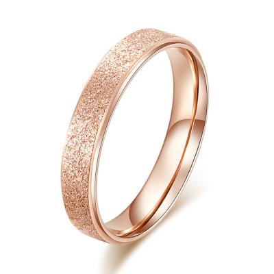 China Simple And Elegant Environmentally Friendly Threaded Stainless Steel Ring Gold Plated Engagement Ring For Women for sale