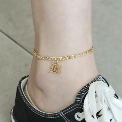 China TRENDY Geometric Anklet For Women Jewelry 14k Gold Trendy Stainless Steel Anklet Cute Anklet for sale