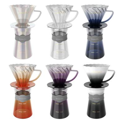 China Sustainable Brewista Coffee Set Colorful Handmade Glass Coffee Server for sale