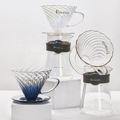 China Brewista High Borosilicate Glass Professional Reusable V60 Reusable Coffee Dripper for sale