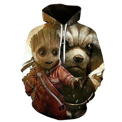 China New Anti-wrinkle 3D Birthday Gift Custom Thermal Transfer Manufacturer Full Printed Dog Covered Cartoon Animal Alien Hoodies for sale