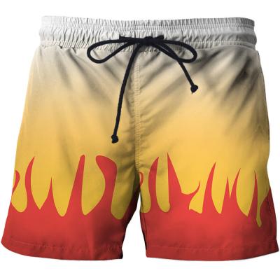 China 2022 Custom Made Anti-wrinkle Anime Clothing Men's Casual 3D Printed Breathable Boys Orange Beach Shorts Pants For Men Dropshipping for sale