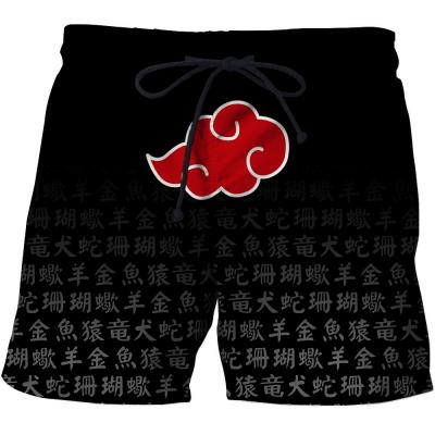 China New Anti-wrinkle Trends Amazon Hot Anime Narutoes 3D Printed Beach Pants Casual Men's Polyester Panel Shorts Custom Clothing for sale