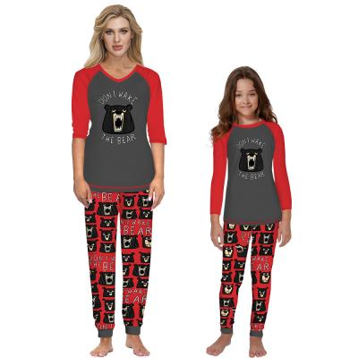 China Wholesale Manufacturing Breathable No Moq Custom Printed Custom Mom Sleepwear Set Girls Kids Pajamas Full for sale